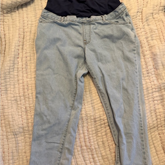 Maternity Light Wash Topshop Jeans - Light Blue - Picture 2 of 2